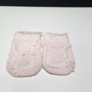 Vintage Baby Girl Newborn Booties Sock Knitted Pink